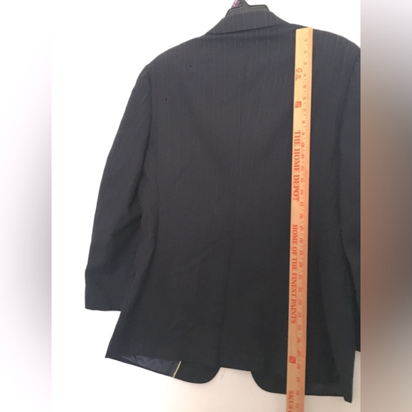 Vintage Austin Reed Wool 2 Button Men's Blazer Black Pin Stripe - Picture 5 of 16